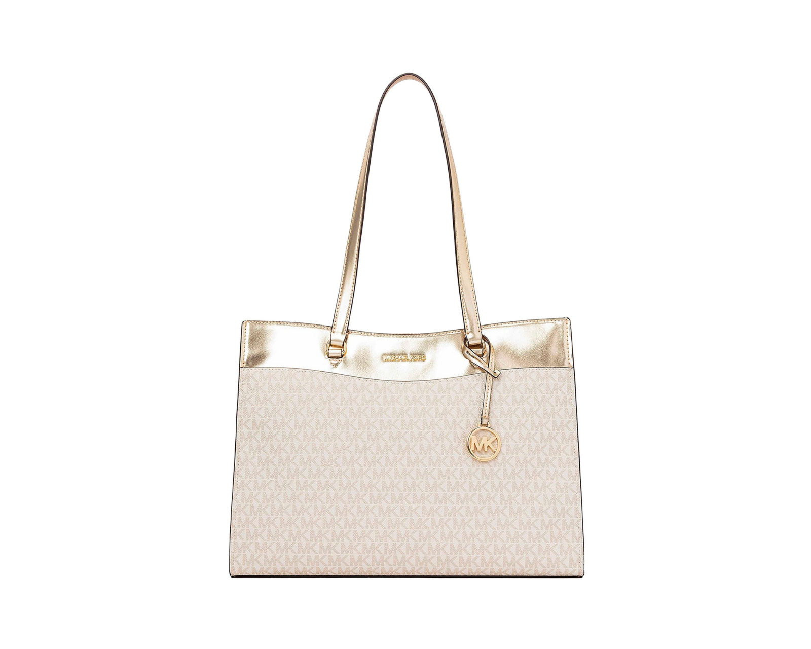 Foto 2 pulgar | Bolsa Michael Kors Jet Set Travel Large Signature Logo Pocket Tote Bag 35f4gtvt3v Dorada