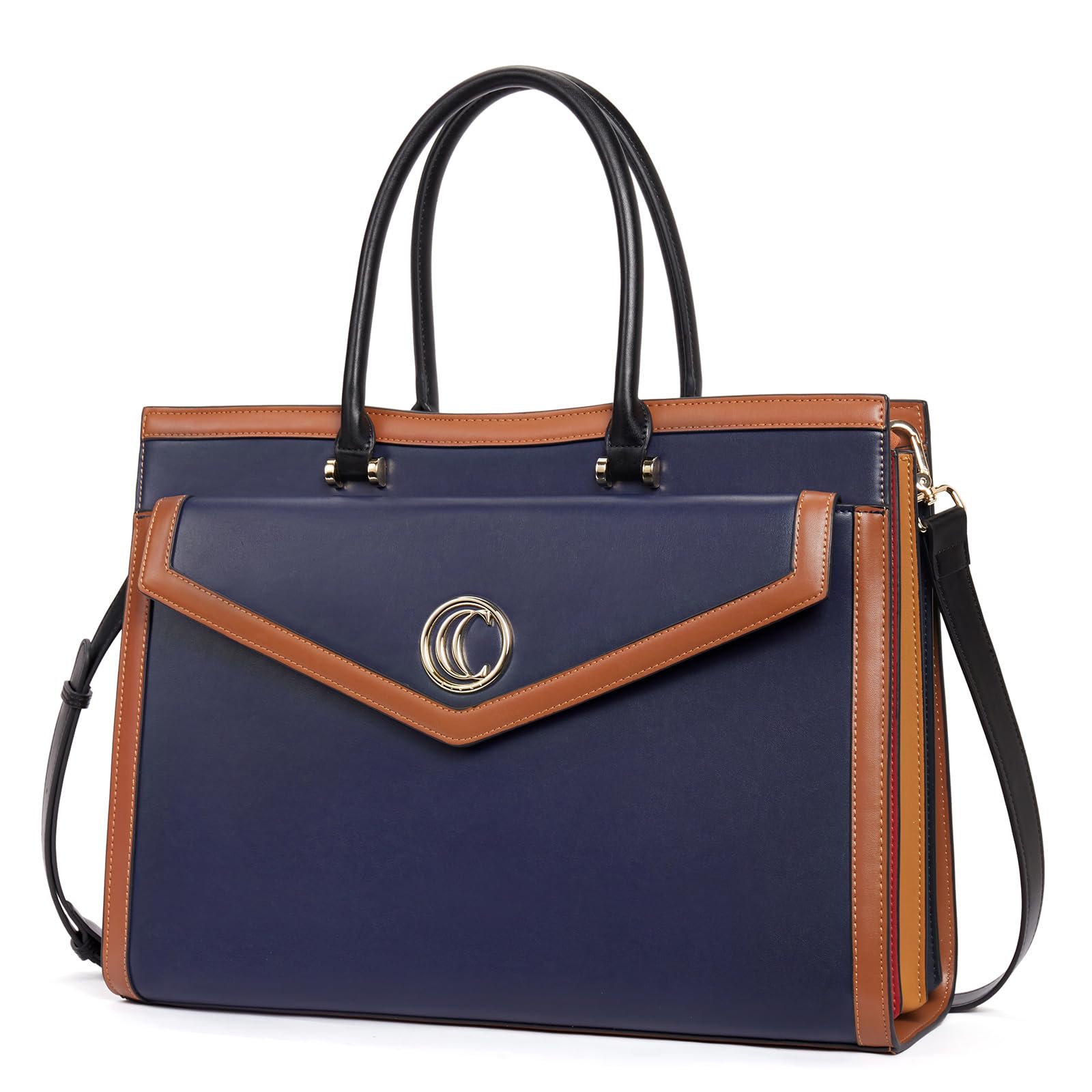 Foto 2 pulgar | Maletín Cluci Leather Para Portátil De 15.6'' Para Mujer, Color Azul - Venta Internacional.