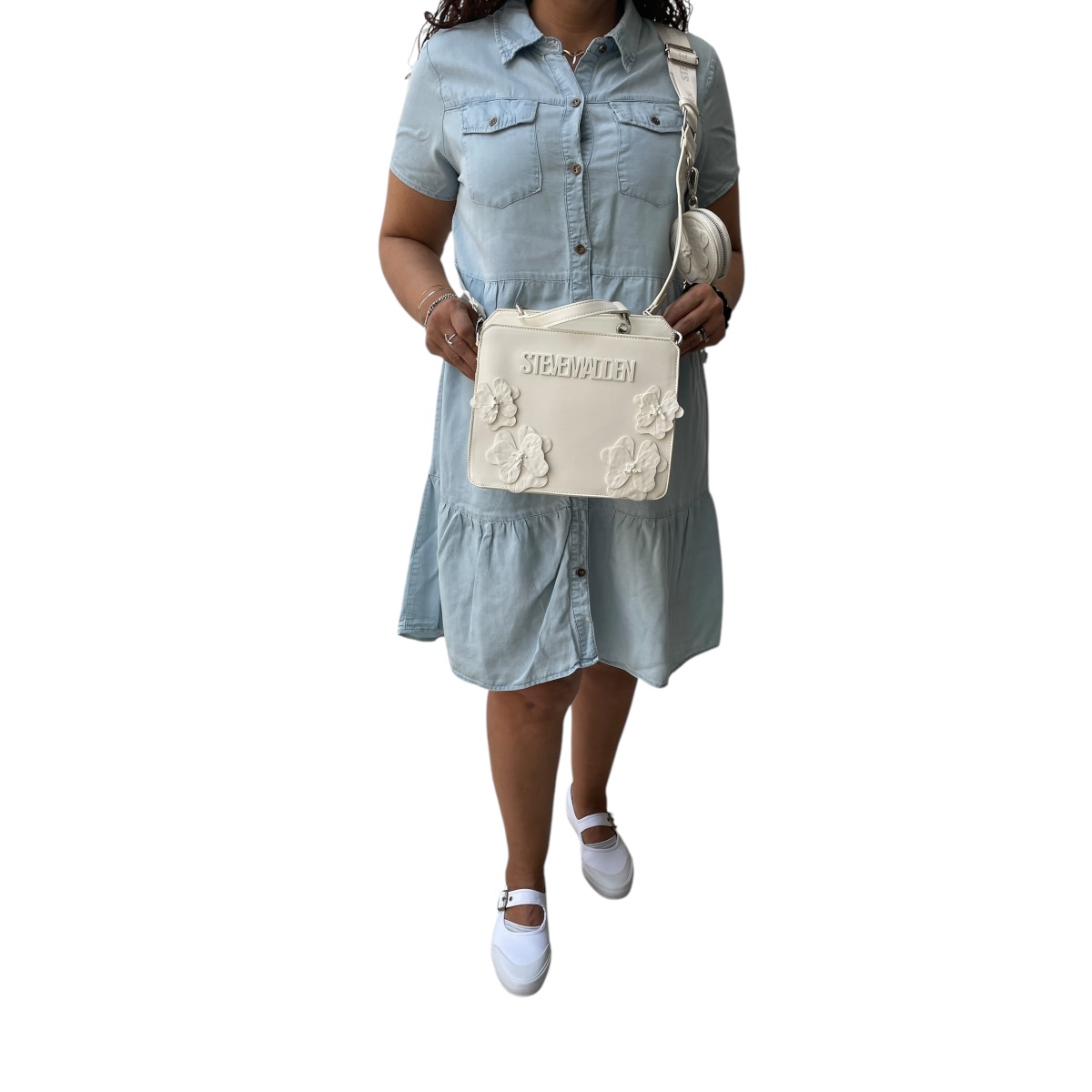 Foto 6 pulgar | Bolsa Steve Madden Bevelyn Flowers Cream