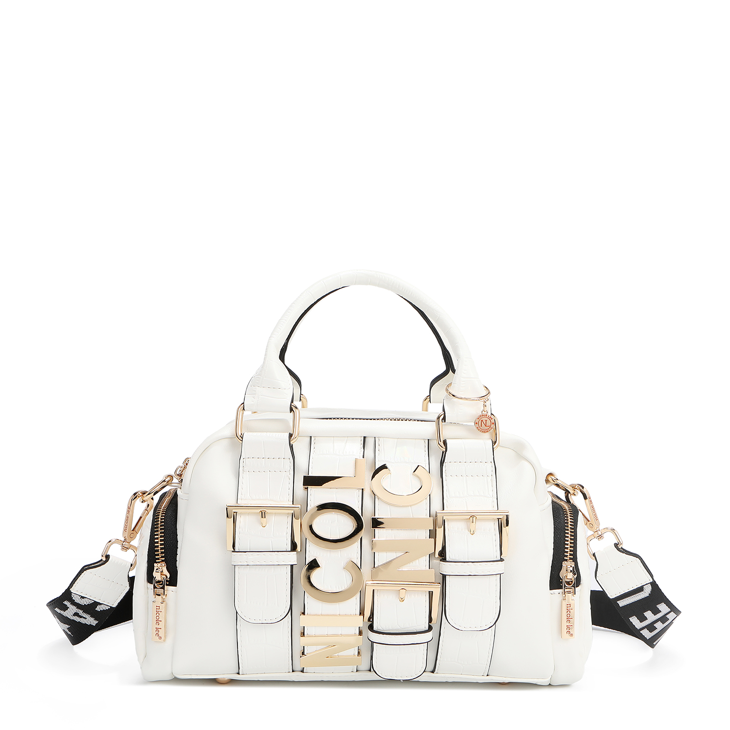 Foto 3 | Bolsa Boston Nicole Lee con Cinturón de Hebilla Metálica