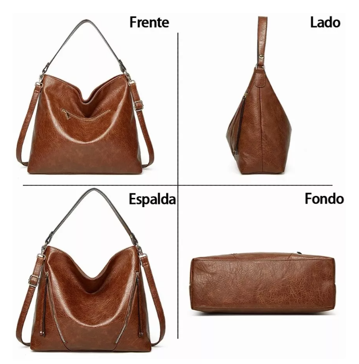 Foto 5 pulgar | Set 2 Bolsas De Hombro Para Mujer Marrón