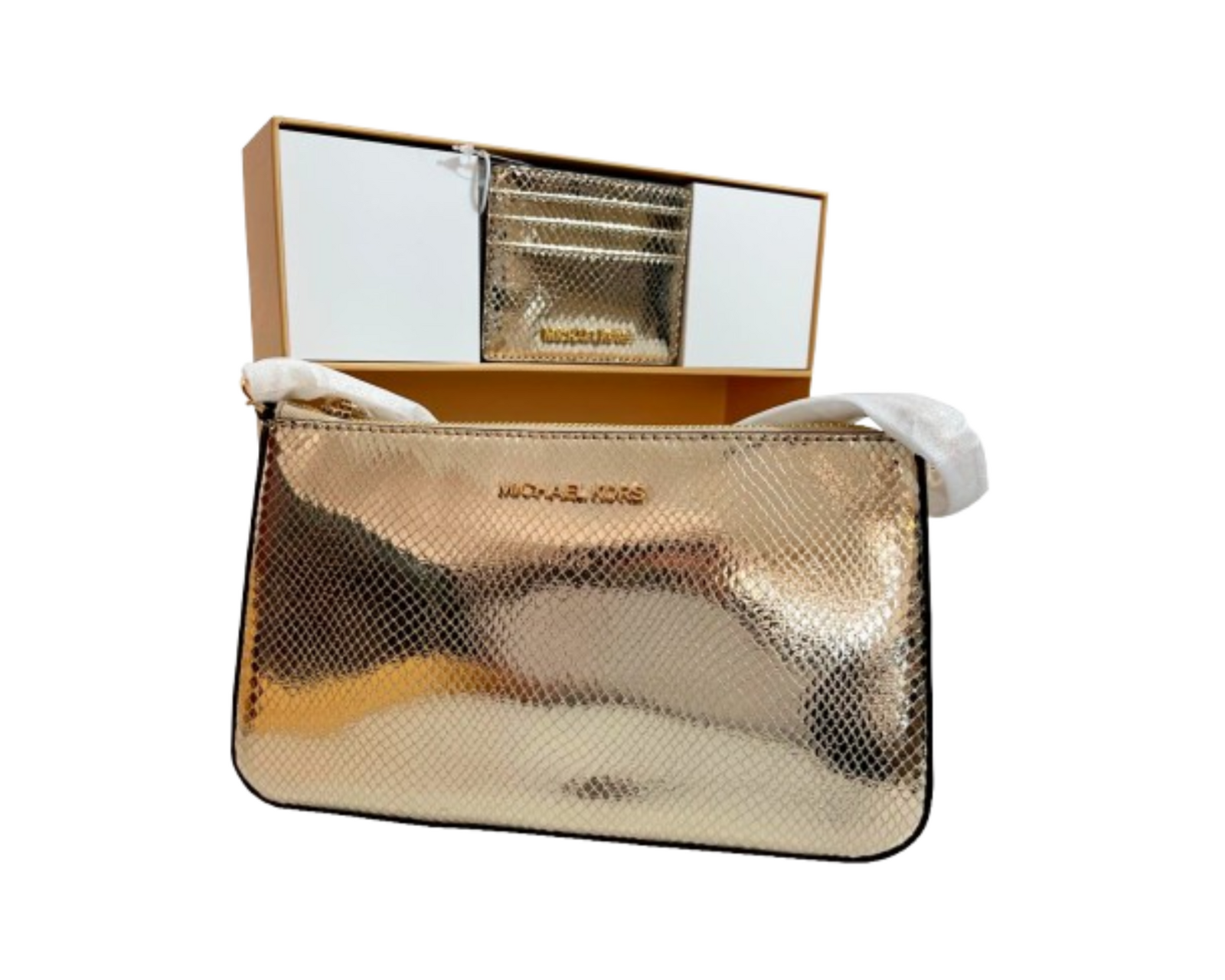 Foto 2 pulgar | Bolsa Michael Kors Medium Pouch And Card Case Gift Set 35f4ggzd6m Color Dorado