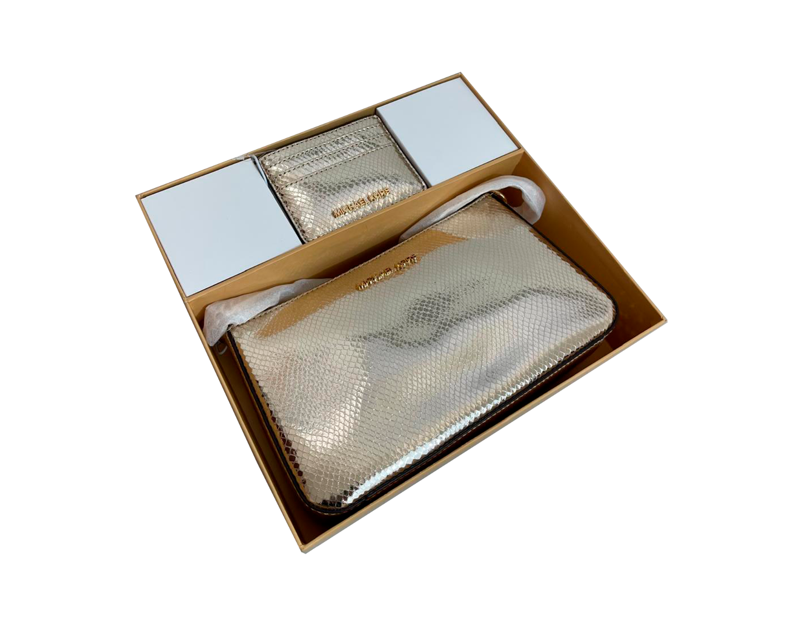 Foto 4 pulgar | Bolsa Michael Kors Medium Pouch And Card Case Gift Set 35f4ggzd6m Color Dorado