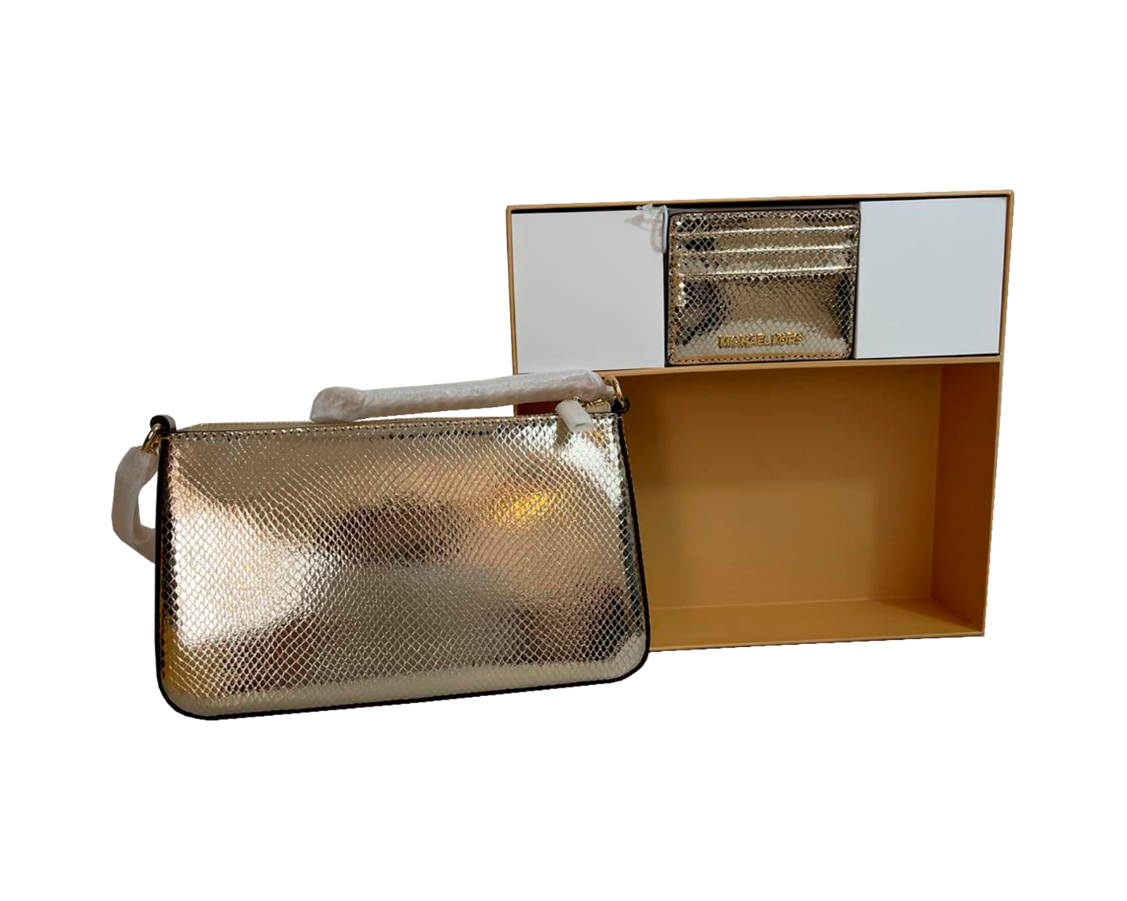 Foto 5 pulgar | Bolsa Michael Kors Medium Pouch And Card Case Gift Set 35f4ggzd6m Color Dorado