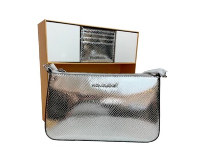 Foto 1 | Bolsa Michael Kors Medium Pouch And Card Case Gift Set 35f4sgzd6m Color Plateado
