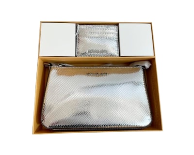 Foto 2 | Bolsa Michael Kors Medium Pouch And Card Case Gift Set 35f4sgzd6m Color Plateado