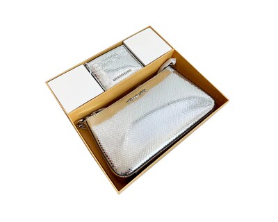 Foto 3 | Bolsa Michael Kors Medium Pouch And Card Case Gift Set 35f4sgzd6m Color Plateado