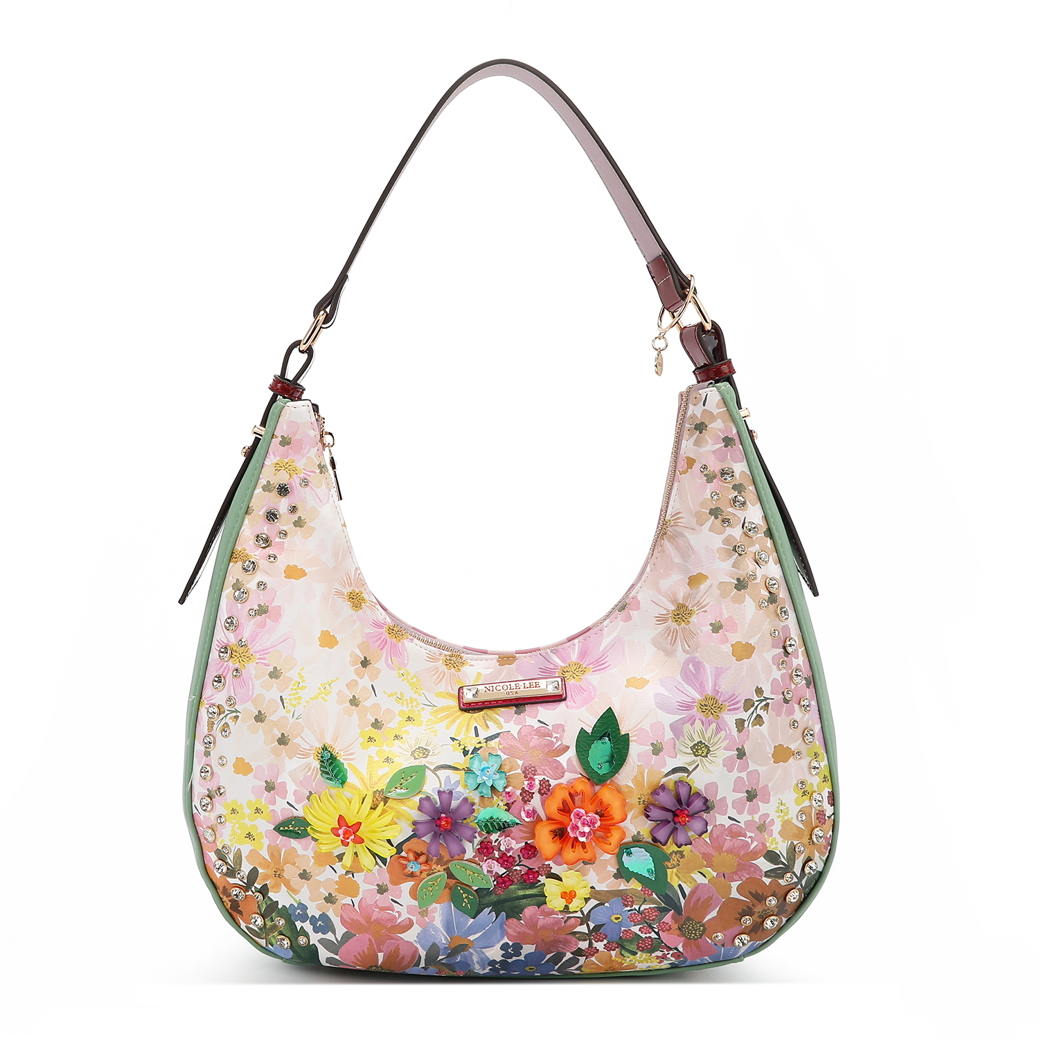 Foto 2 pulgar | Bolsa Hobo De Nicole Lee Estampado Dreams Blossom