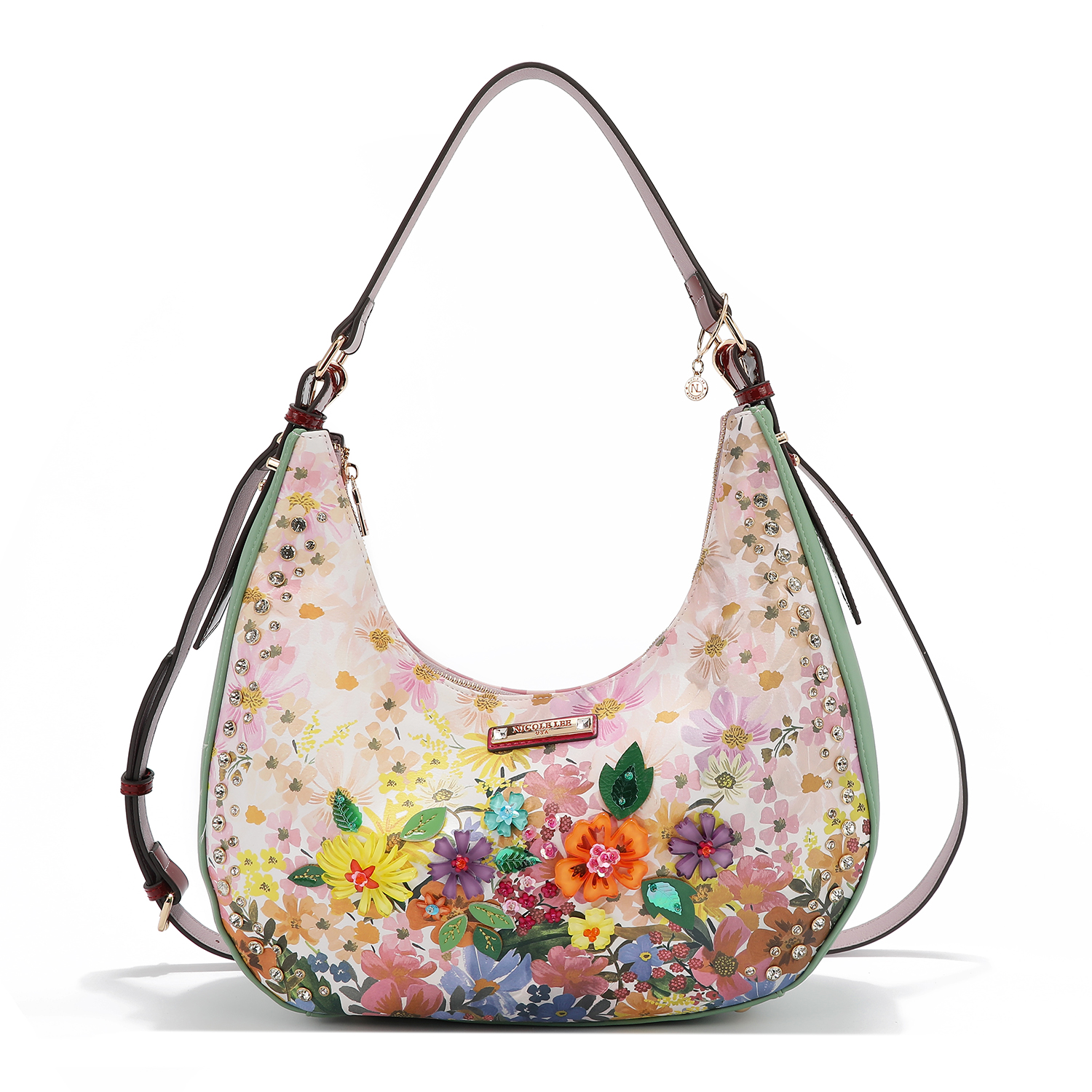 Foto 8 pulgar | Bolsa Hobo De Nicole Lee Estampado Dreams Blossom