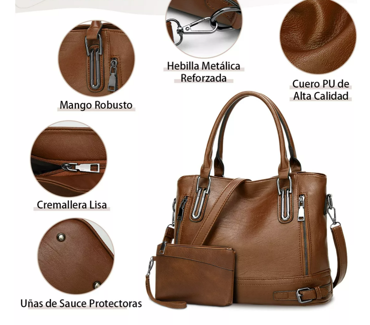 Foto 4 pulgar | Bolsas Tote Para Mujer De Moda Color Marrón Xtellar