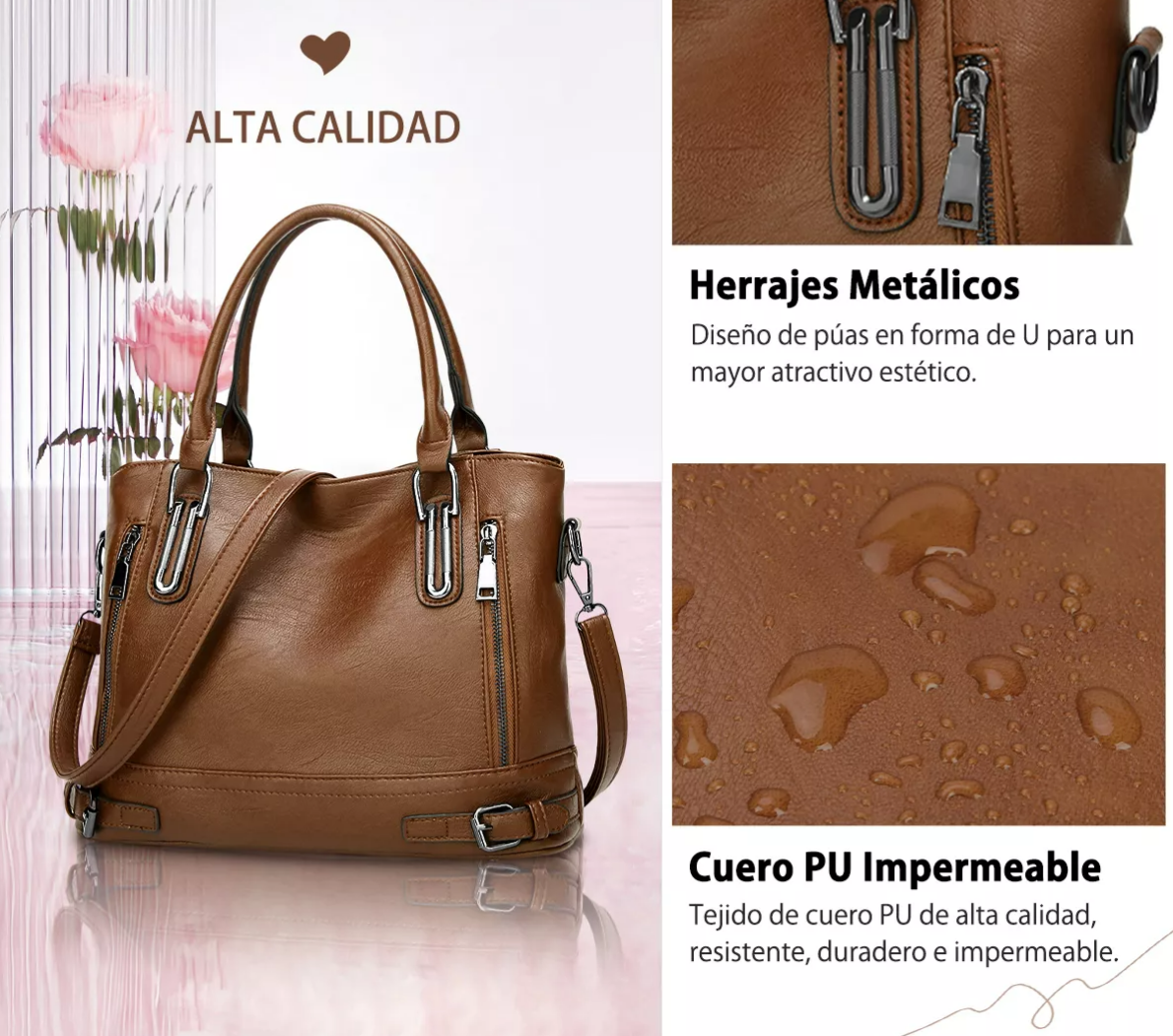 Foto 5 pulgar | Bolsas Tote Para Mujer De Moda Color Marrón Xtellar