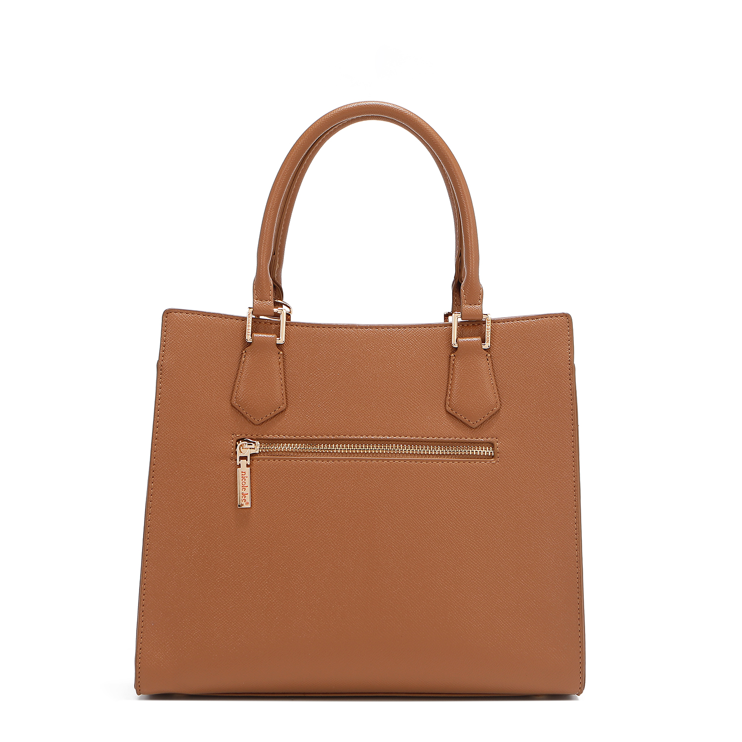 Foto 2 | Bolsa Cuadrada Nicole Lee Marrón de Corte Láser y Pedrería