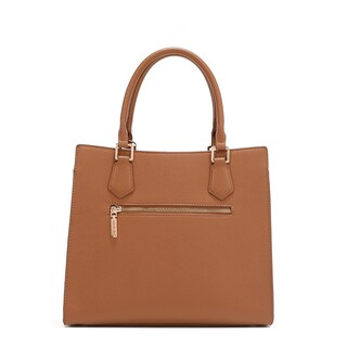 Foto 2 | Bolsa Cuadrada Nicole Lee Marrón de Corte Láser y Pedrería