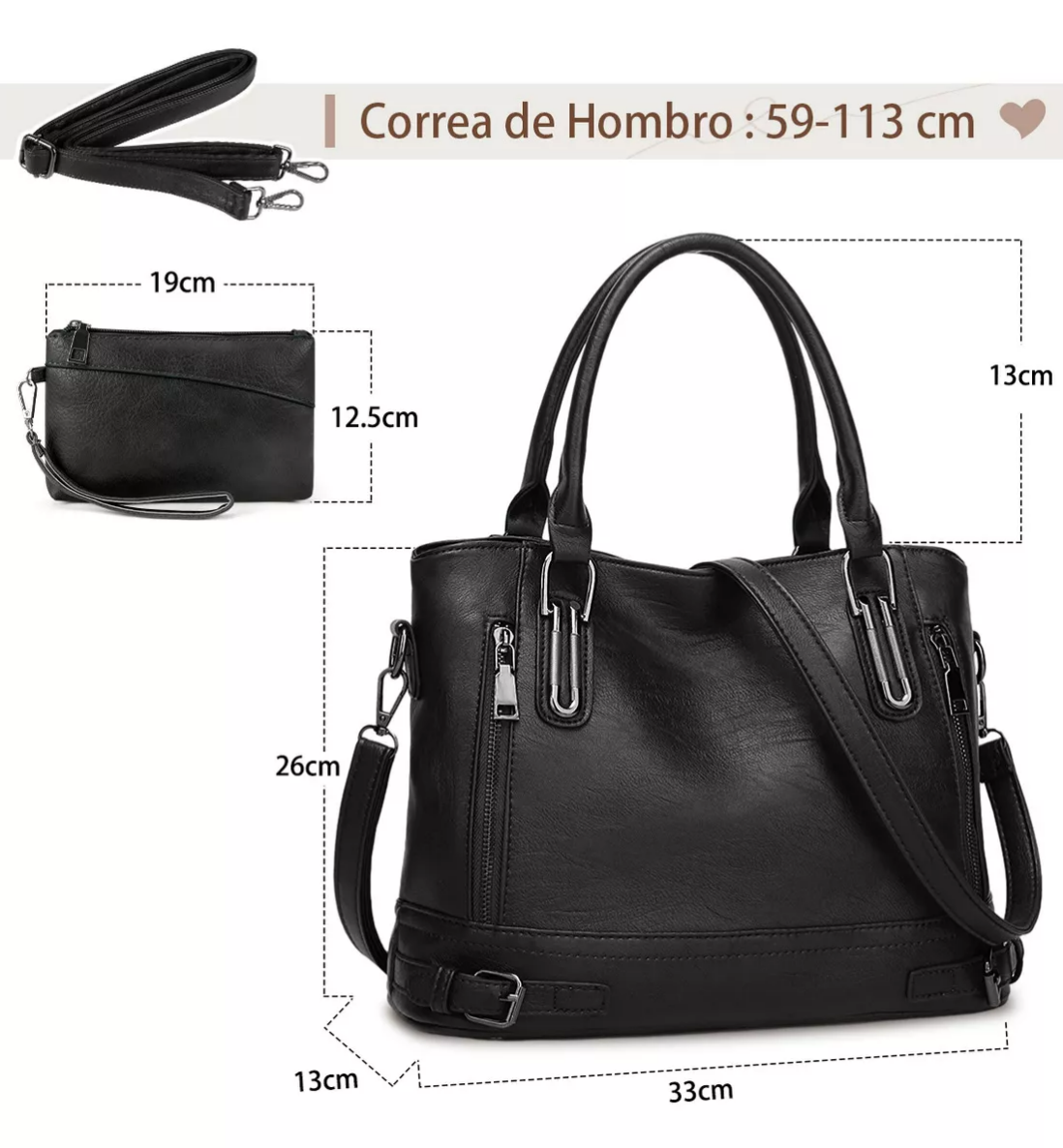Foto 2 | Bolsa de Hombro Xtellar con Monedero para Mujer