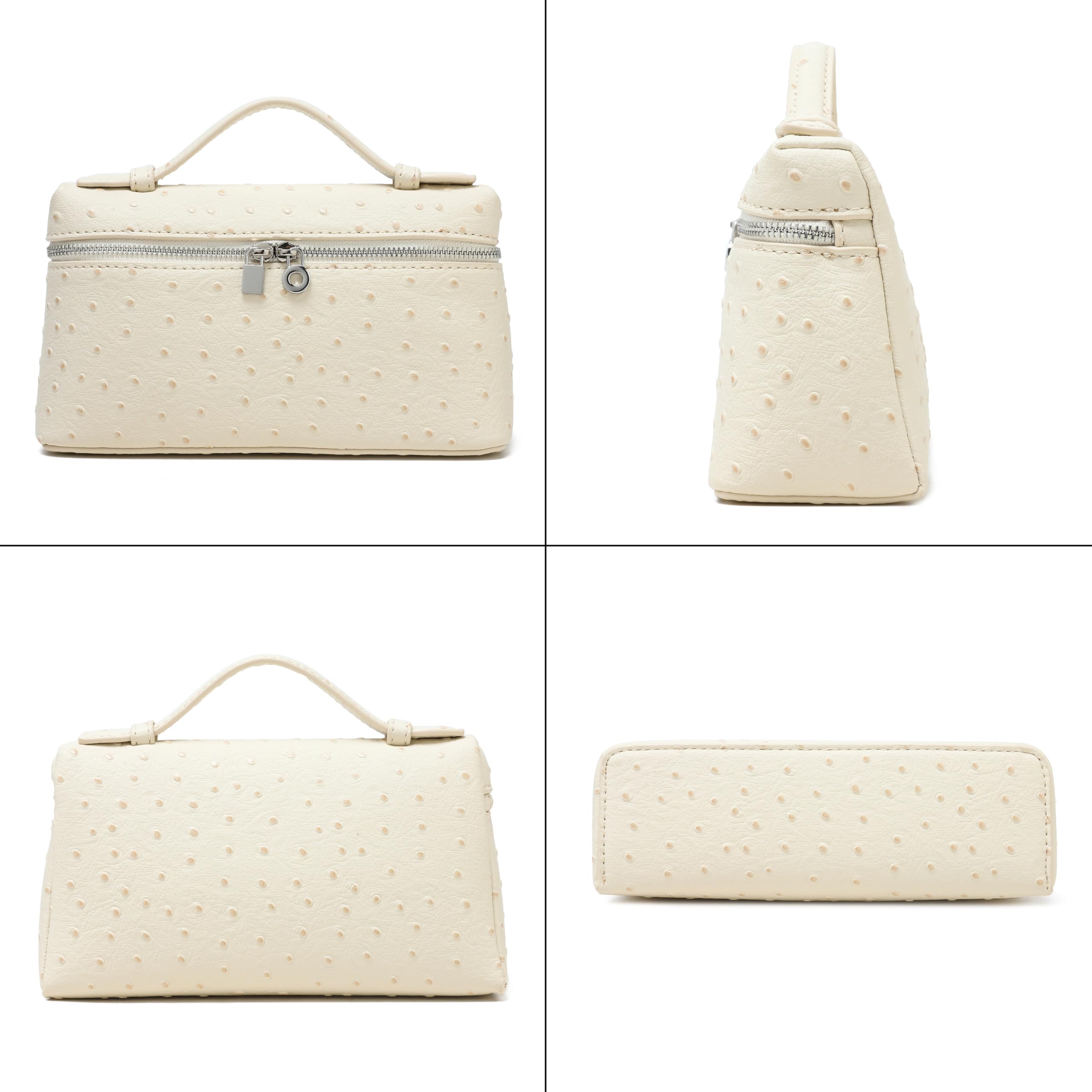 Foto 4 pulgar | Bandolera Rejolly Para Mujer, Pequeña, Piel, Color Crema - Venta Internacional.