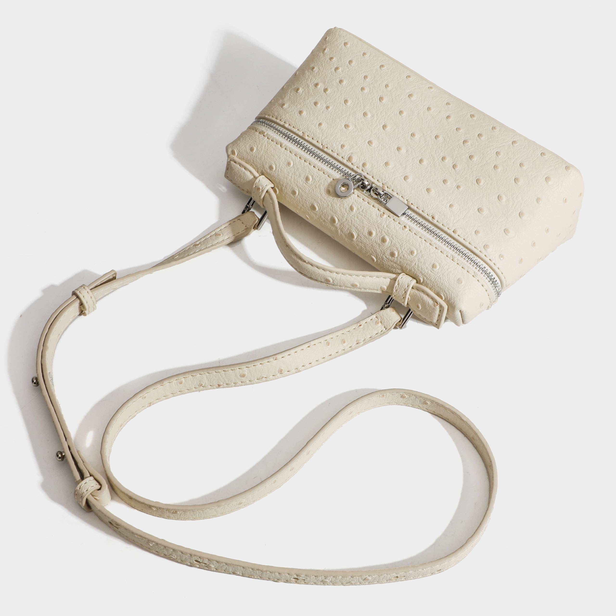 Foto 8 pulgar | Bandolera Rejolly Para Mujer, Pequeña, Piel, Color Crema - Venta Internacional.