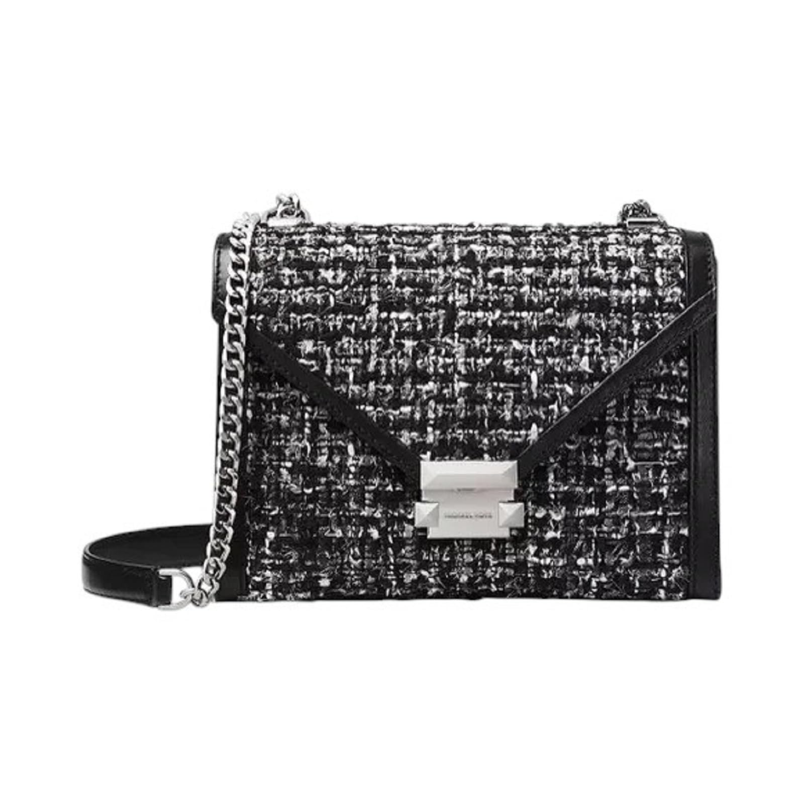 Foto 1 | Bandolera Michael Kors Whitney Large Tweed De Piel Negra - Venta Internacional.