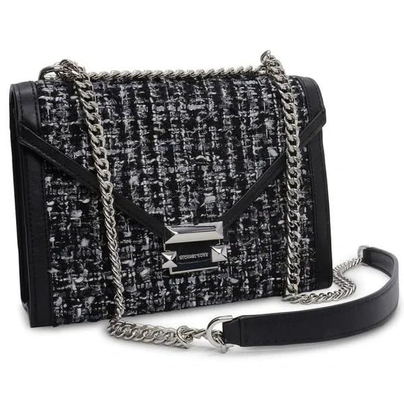 Foto 4 pulgar | Bandolera Michael Kors Whitney Large Tweed De Piel Negra - Venta Internacional.