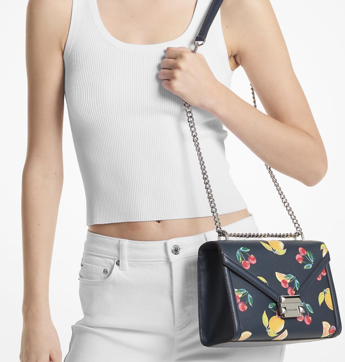 Foto 2 | Bandolera Michael Kors Whitney Medium Con Lentejuelas Azul Marino - Venta Internacional.