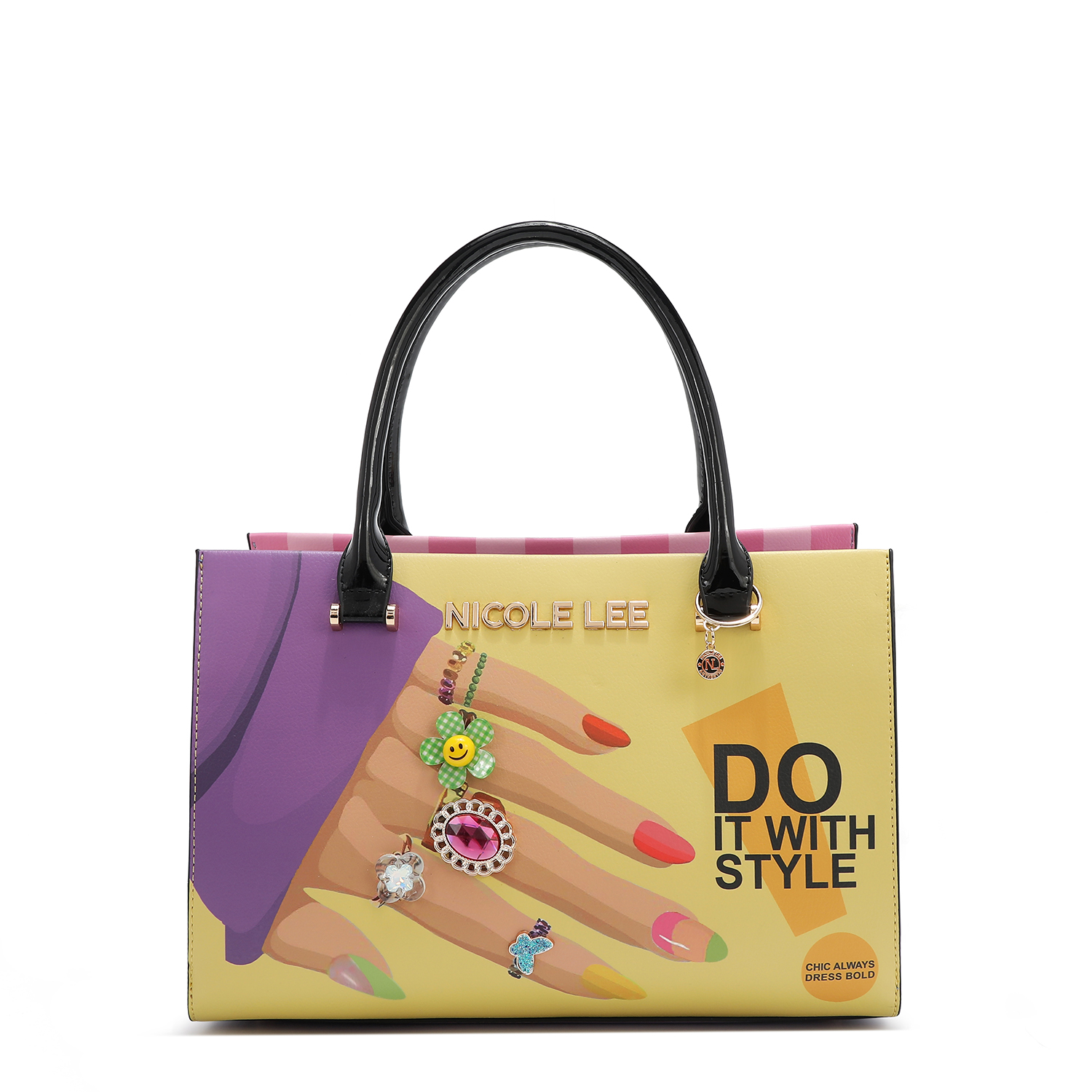 Foto 1 | Bolsa Cuadrada De Nicole Lee Estampado Nail Polish
