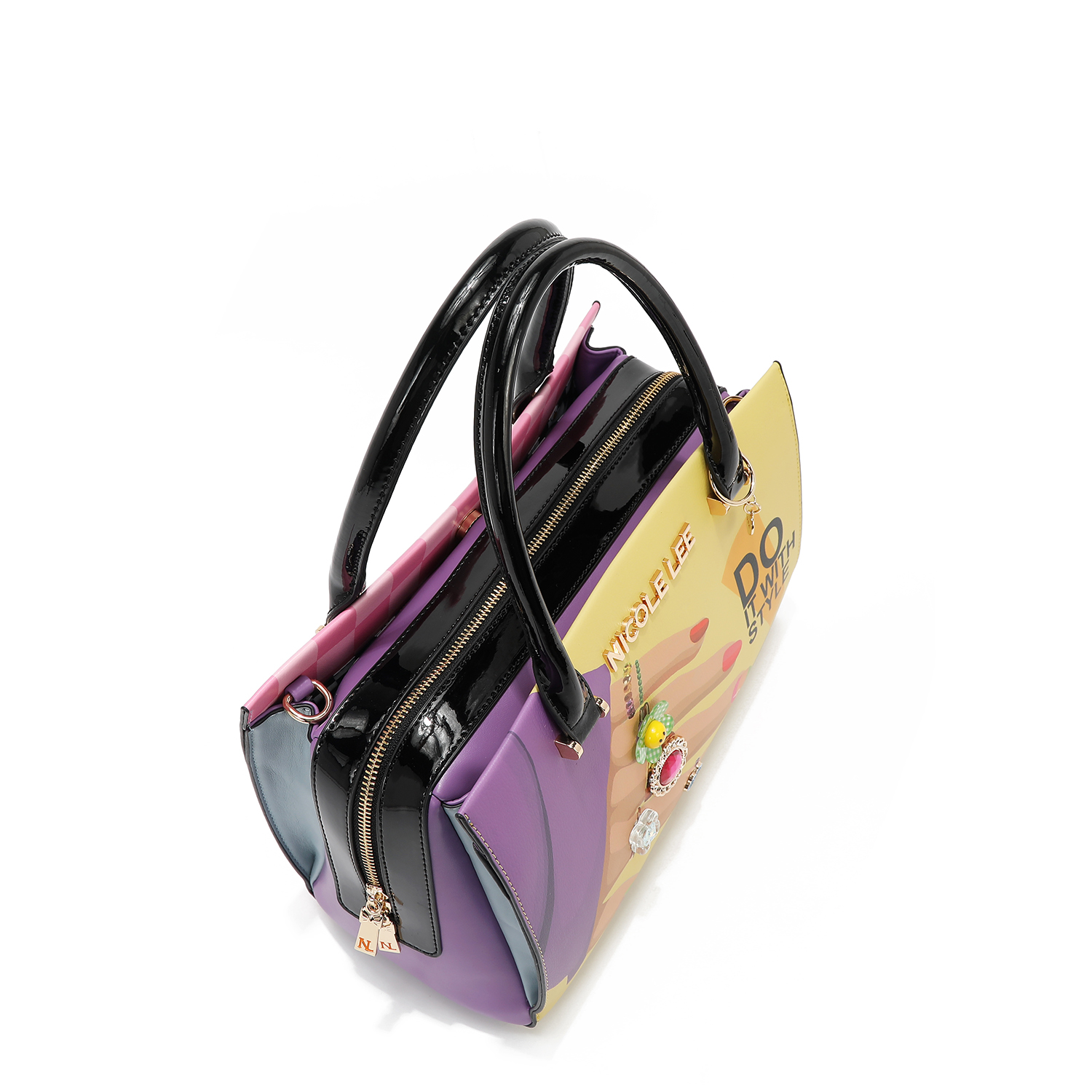 Foto 5 pulgar | Bolsa Cuadrada De Nicole Lee Estampado Nail Polish
