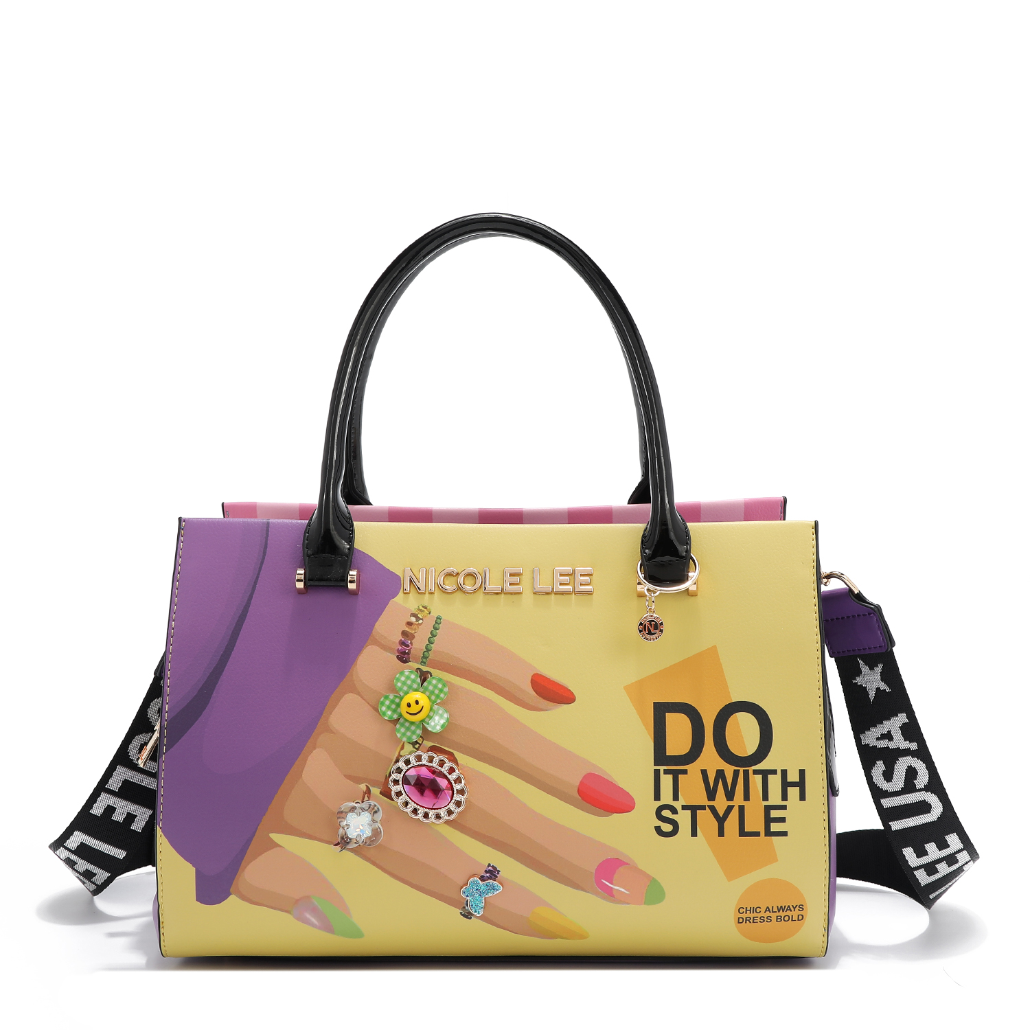 Foto 8 pulgar | Bolsa Cuadrada De Nicole Lee Estampado Nail Polish