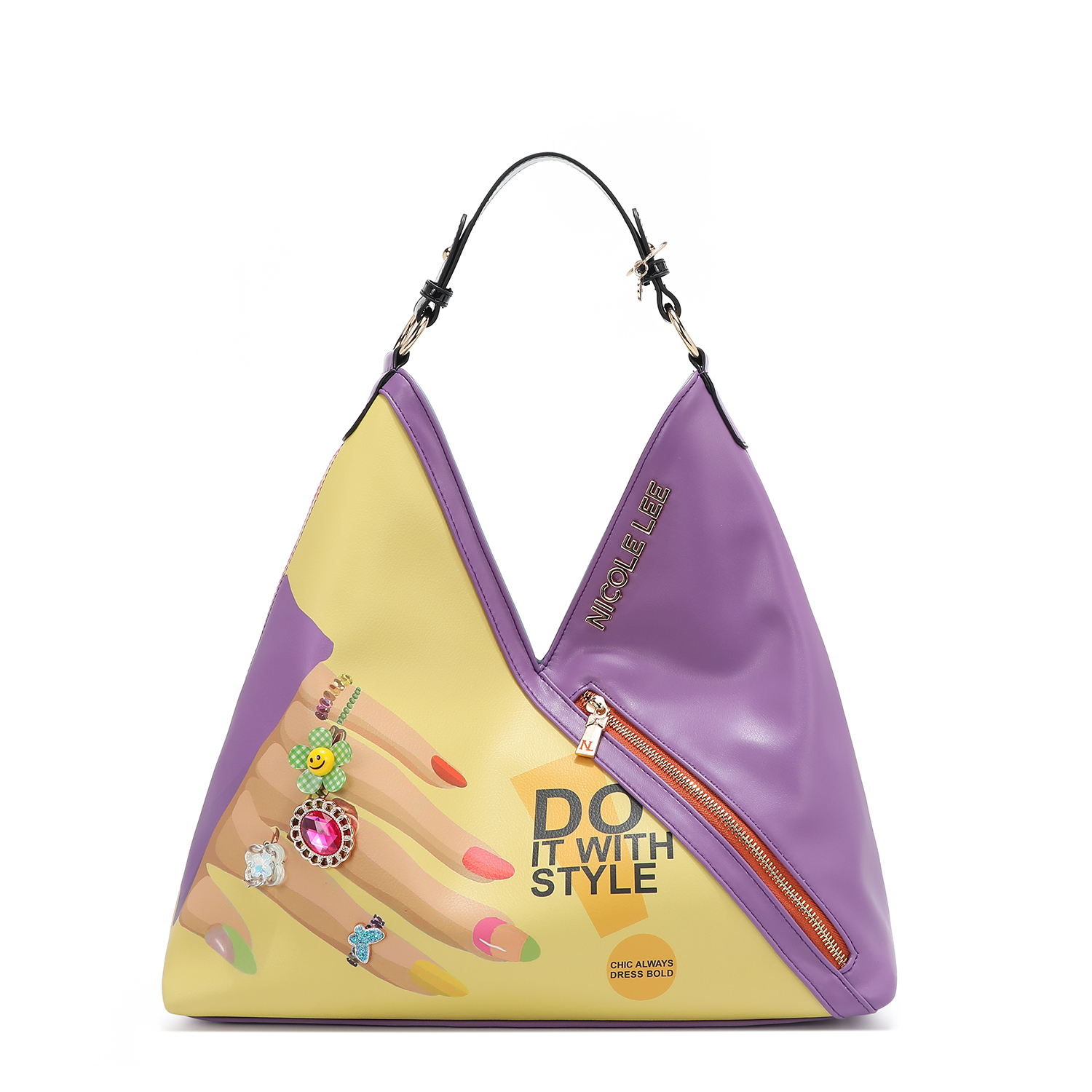 Foto 2 pulgar | Bolsa Hobo De Nicole Lee Estampado Nail Polish