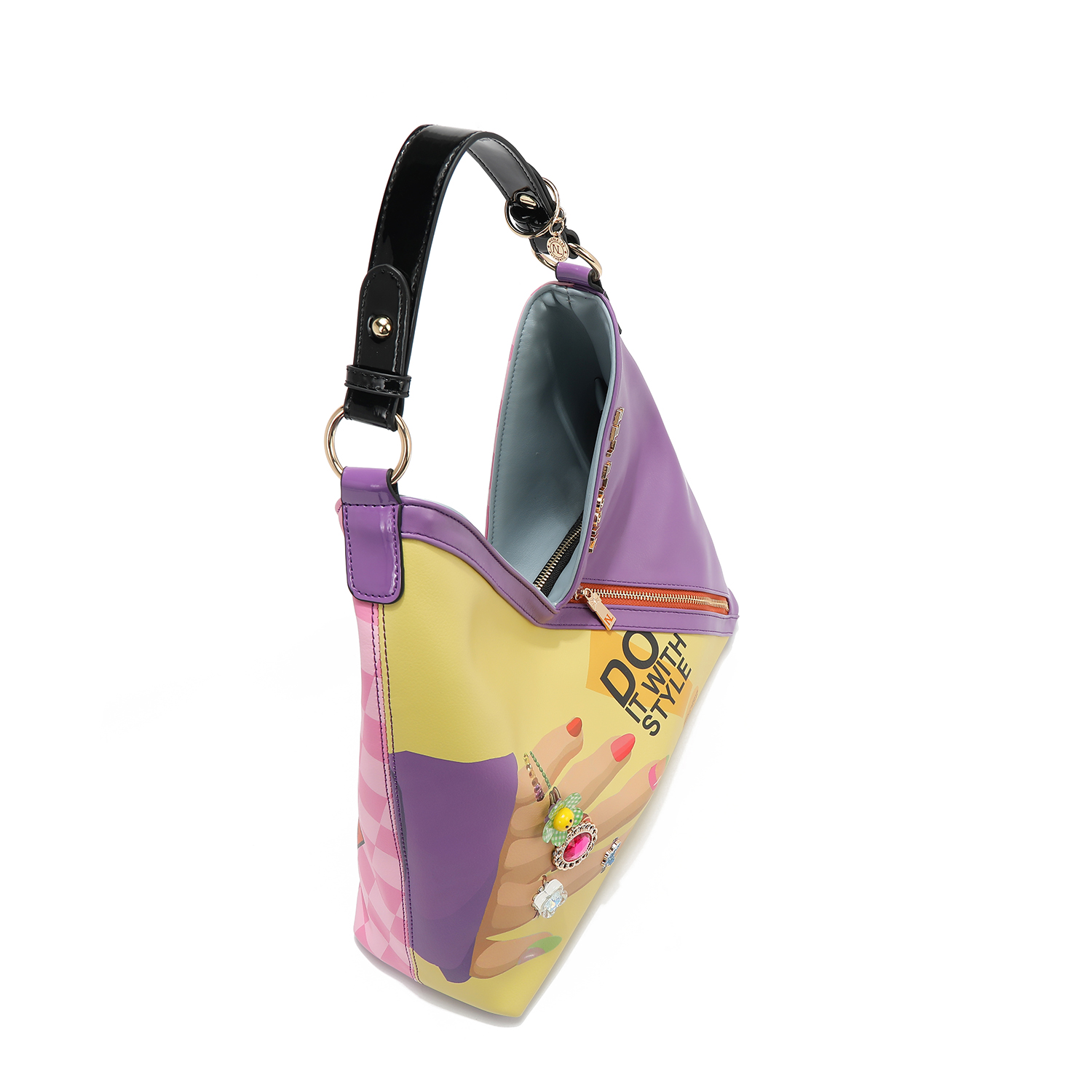 Foto 5 pulgar | Bolsa Hobo De Nicole Lee Estampado Nail Polish
