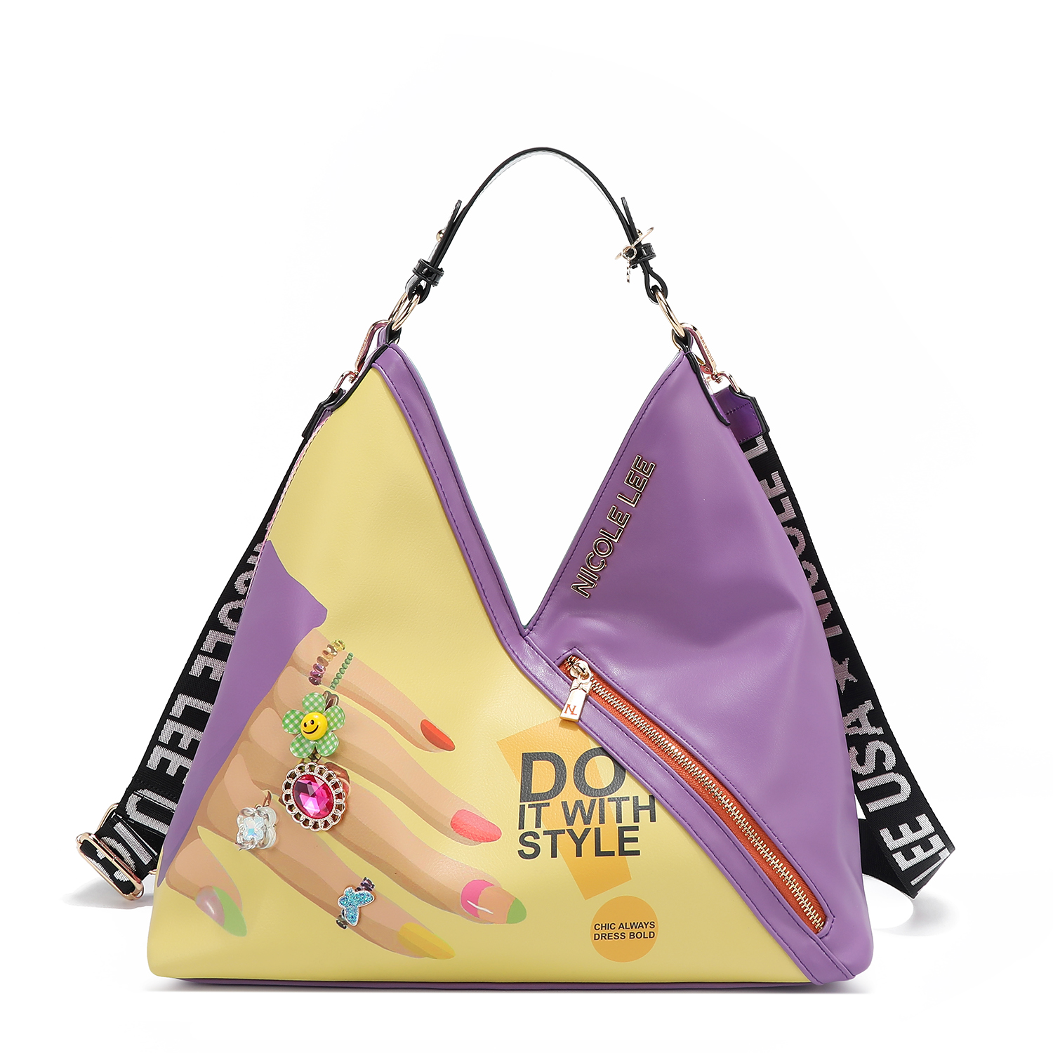 Foto 8 pulgar | Bolsa Hobo De Nicole Lee Estampado Nail Polish