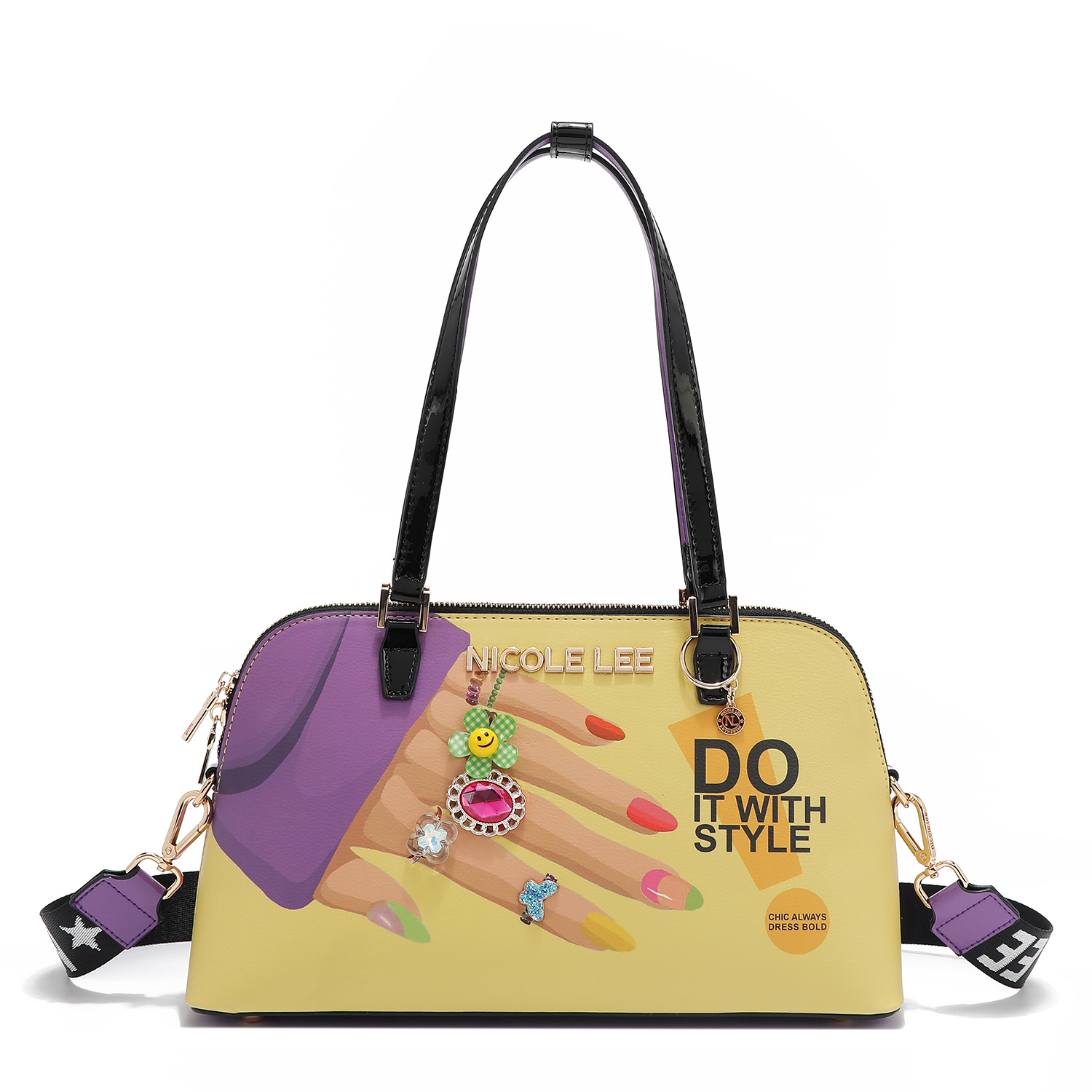 Foto 8 pulgar | Bolsa Bowler Nicole Lee Estampado Nail Polish