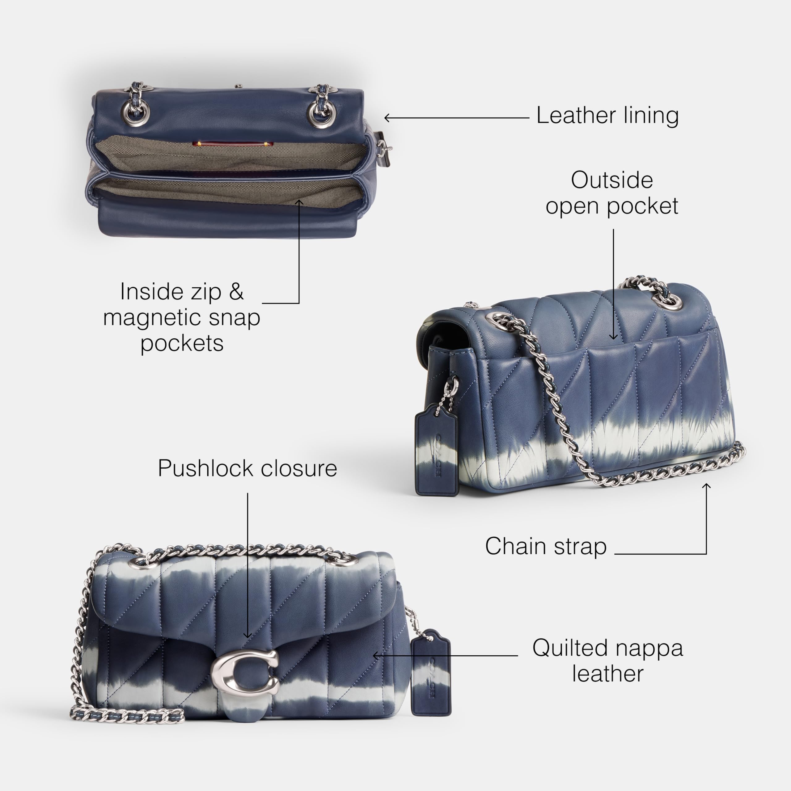 Foto 4 pulgar | Bolso De Hombro Coach Tabby 20 Midnight Navy Multicolor - Venta Internacional.