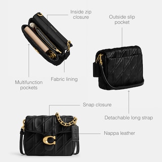 Foto 3 | Bolso Coach Times Square Tabby 17 Negro De Piel Napa Acolchada - Venta Internacional.