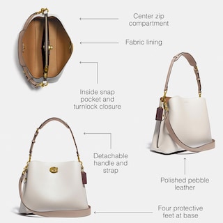 Foto 2 | Bolso De Hombro Coach Leather Willow Chalk Para Mujer - Venta Internacional.
