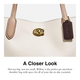 Foto 3 | Bolso De Hombro Coach Leather Willow Chalk Para Mujer - Venta Internacional.