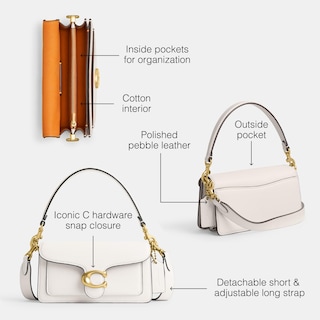 Foto 3 | Bolso De Hombro Coach De Piel Granulada Pulida Tabby 20 Chalk - Venta Internacional.