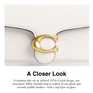 Foto 4 | Bolso De Hombro Coach De Piel Granulada Pulida Tabby 20 Chalk - Venta Internacional.