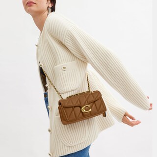 Foto 5 | Bandolera Coach Tabby 20 De Piel Acolchada Marrón Miel - Venta Internacional.