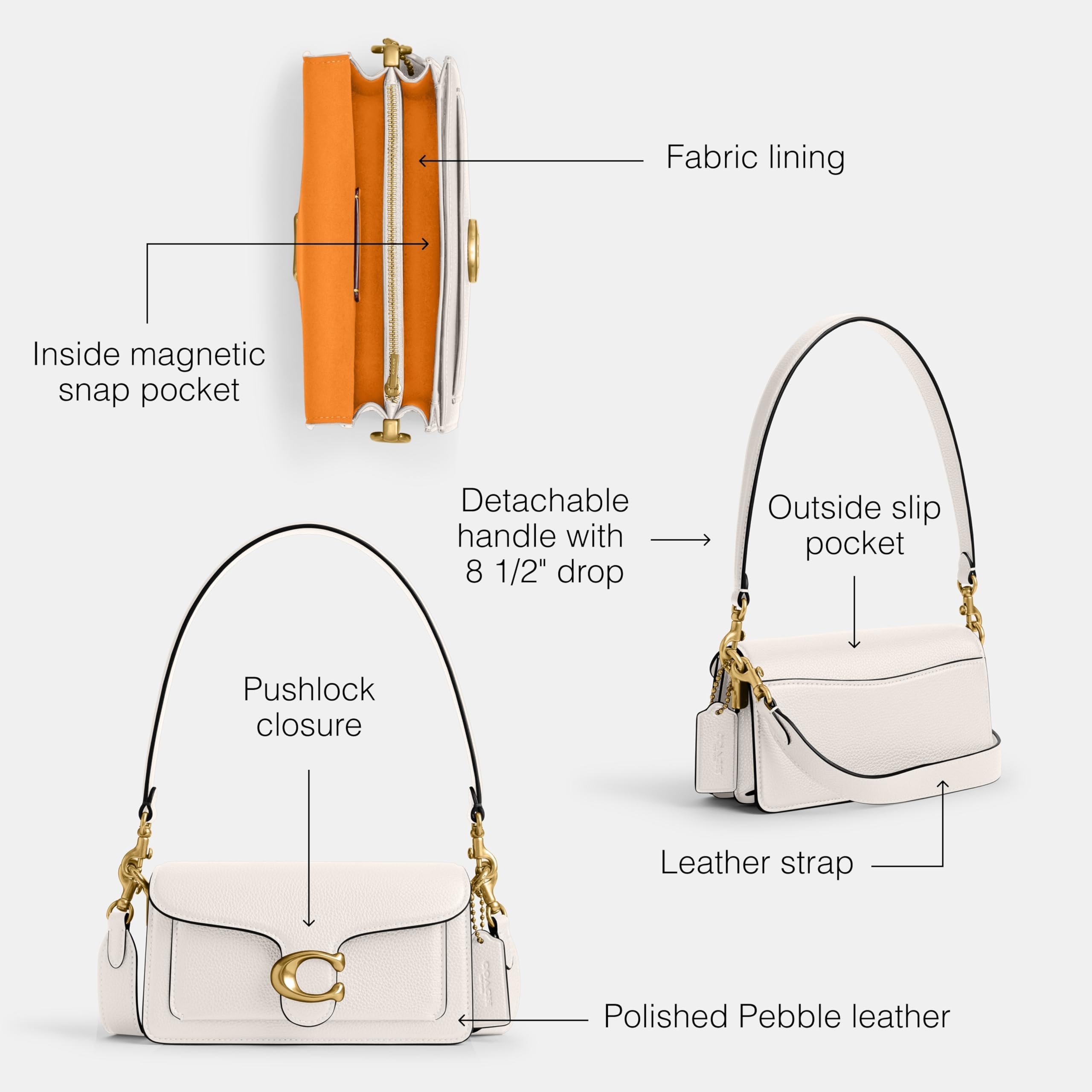 Foto 4 pulgar | Bandolera Coach Tabby 20 De Piel Granulada Pulida Con Tiza - Venta Internacional.
