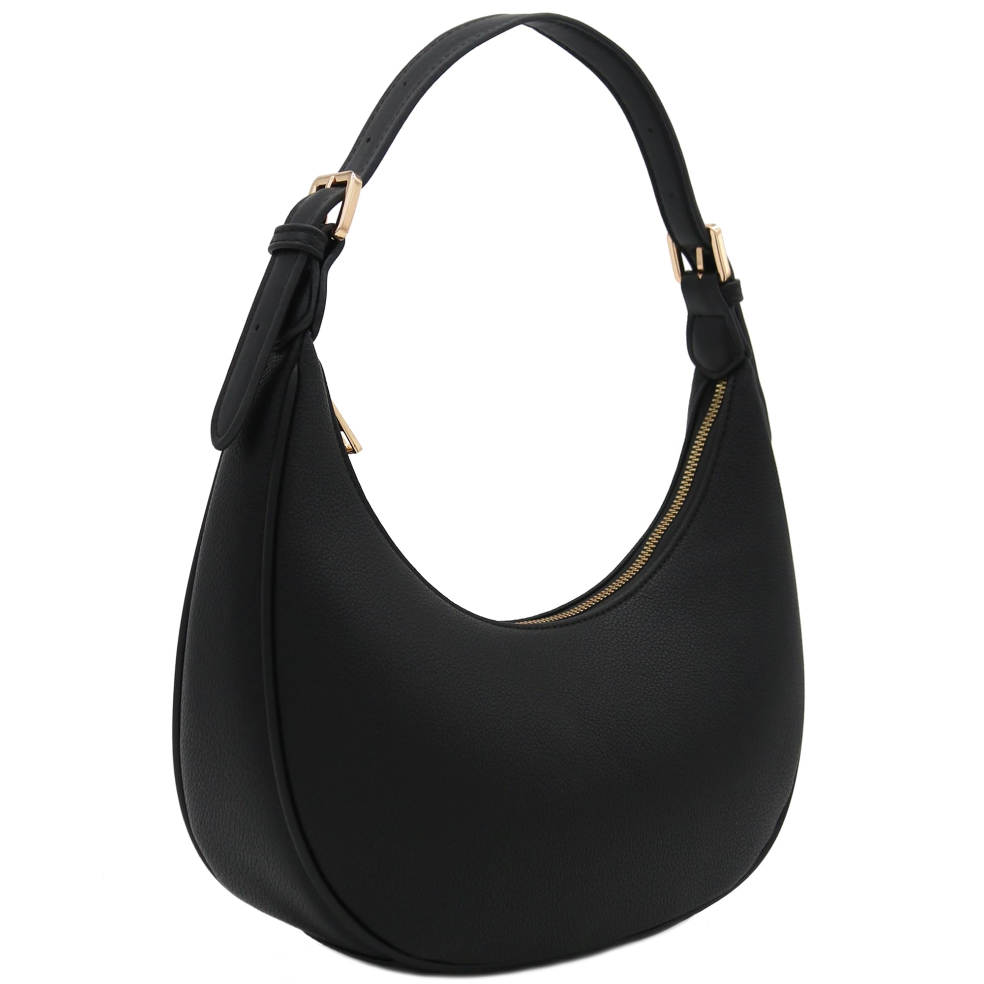 Foto 3 pulgar | Bolso De Hombro Fashionpuzzle Elegant Crescent De Piel Sintética Negra - Venta Internacional.