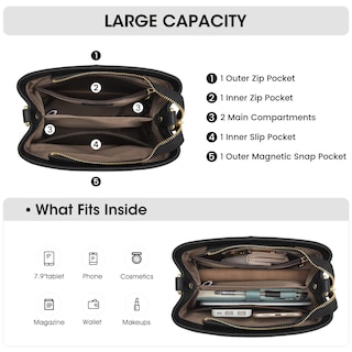 Foto 5 | Bolso De Hombro Kattee De Piel Con Forma De Cubo Negro Para Mujer - Venta Internacional.