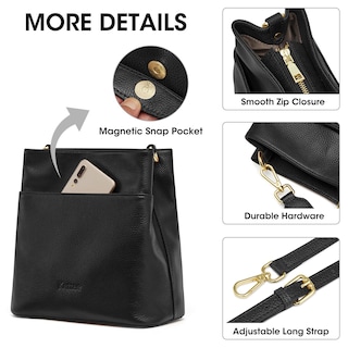 Foto 6 | Bolso De Hombro Kattee De Piel Con Forma De Cubo Negro Para Mujer - Venta Internacional.