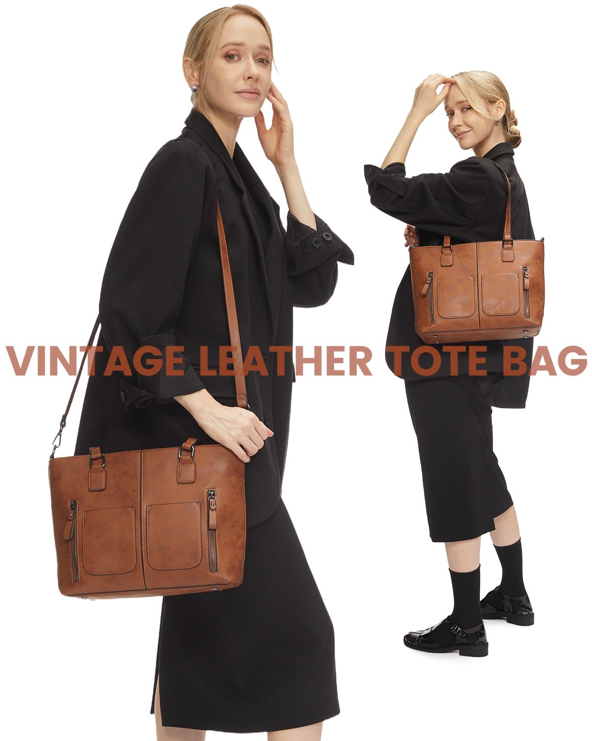 Foto 3 pulgar | Bolso Lovevook Grande Vintage De Piel Sintética Marrón Para Mujer - Venta Internacional.