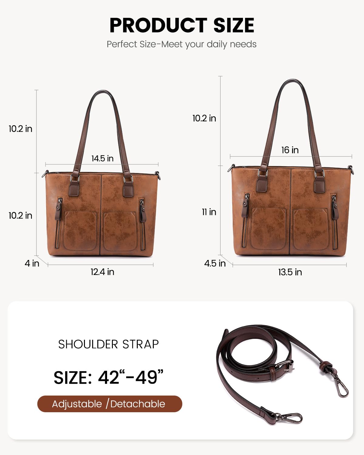 Foto 6 pulgar | Bolso Lovevook Grande Vintage De Piel Sintética Marrón Para Mujer - Venta Internacional.