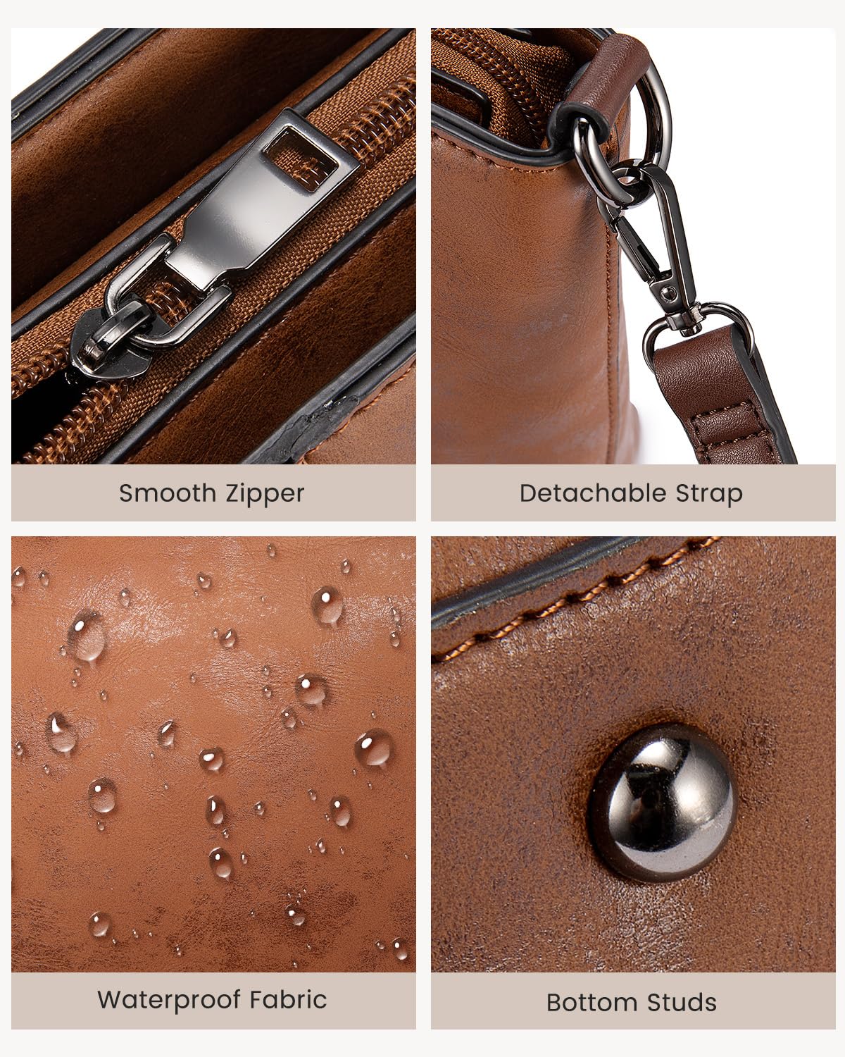 Foto 8 pulgar | Bolso Lovevook Grande Vintage De Piel Sintética Marrón Para Mujer - Venta Internacional.
