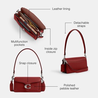 Foto 3 | Bandolera Coach Tabby De 20 Lh/piel Granulada Pulida Color Rubí - Venta Internacional.