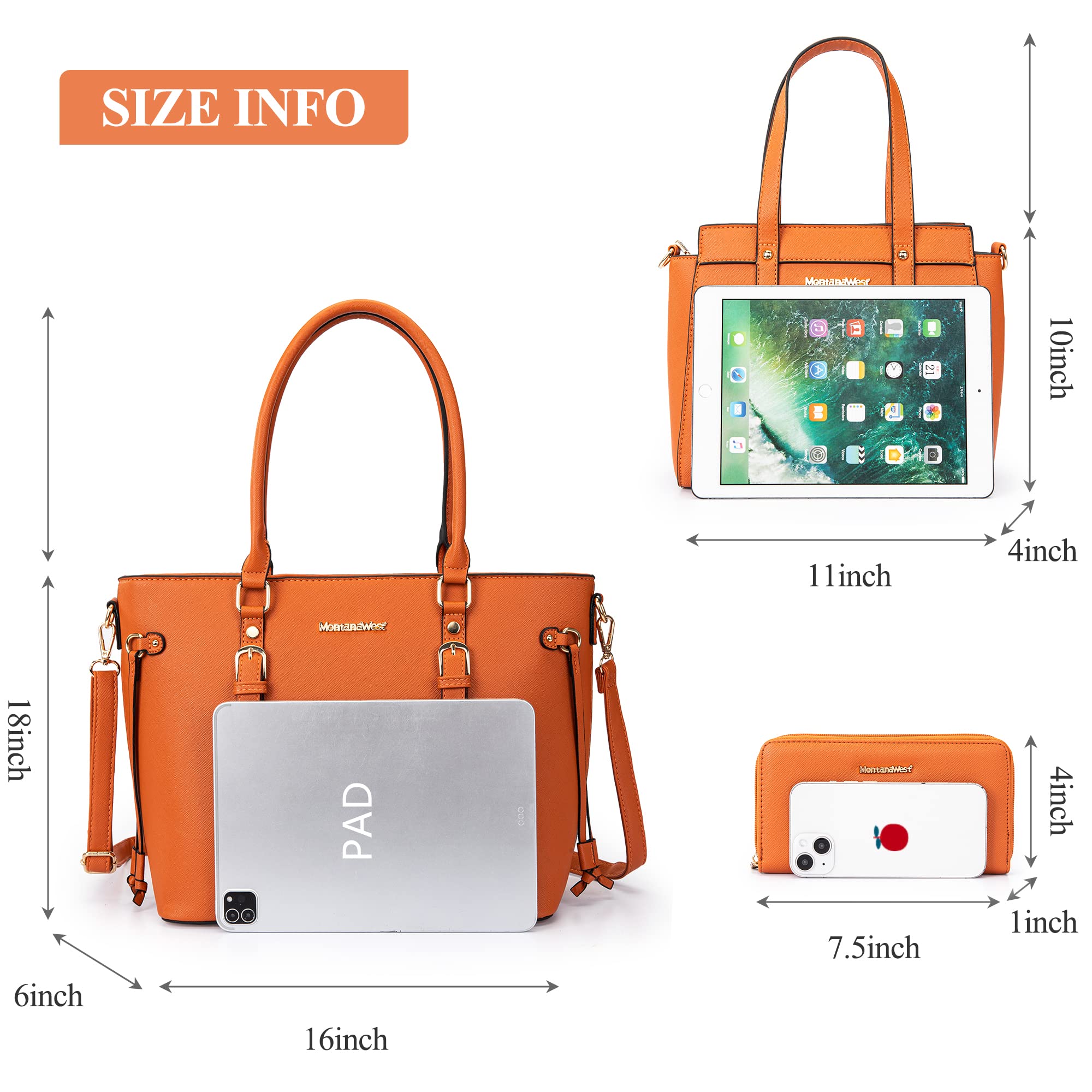 Foto 5 pulgar | Set De Bolsos Montana West Tote Bag Wallet De Piel Vegana - Venta Internacional.