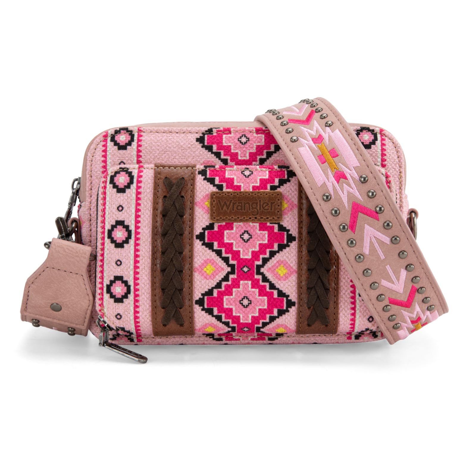 Foto 2 pulgar | Bandolera Montana West Wrangler Boho Aztec Pink Para Mujer - Venta Internacional.