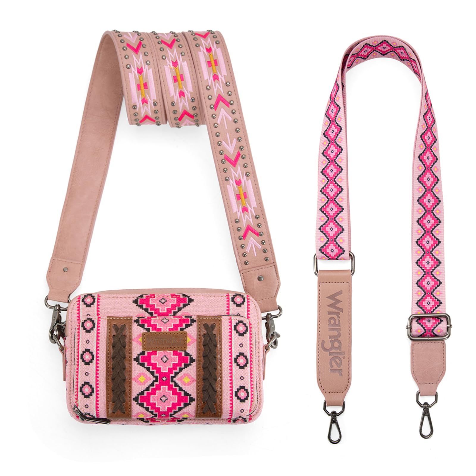 Foto 5 pulgar | Bandolera Montana West Wrangler Boho Aztec Pink Para Mujer - Venta Internacional.