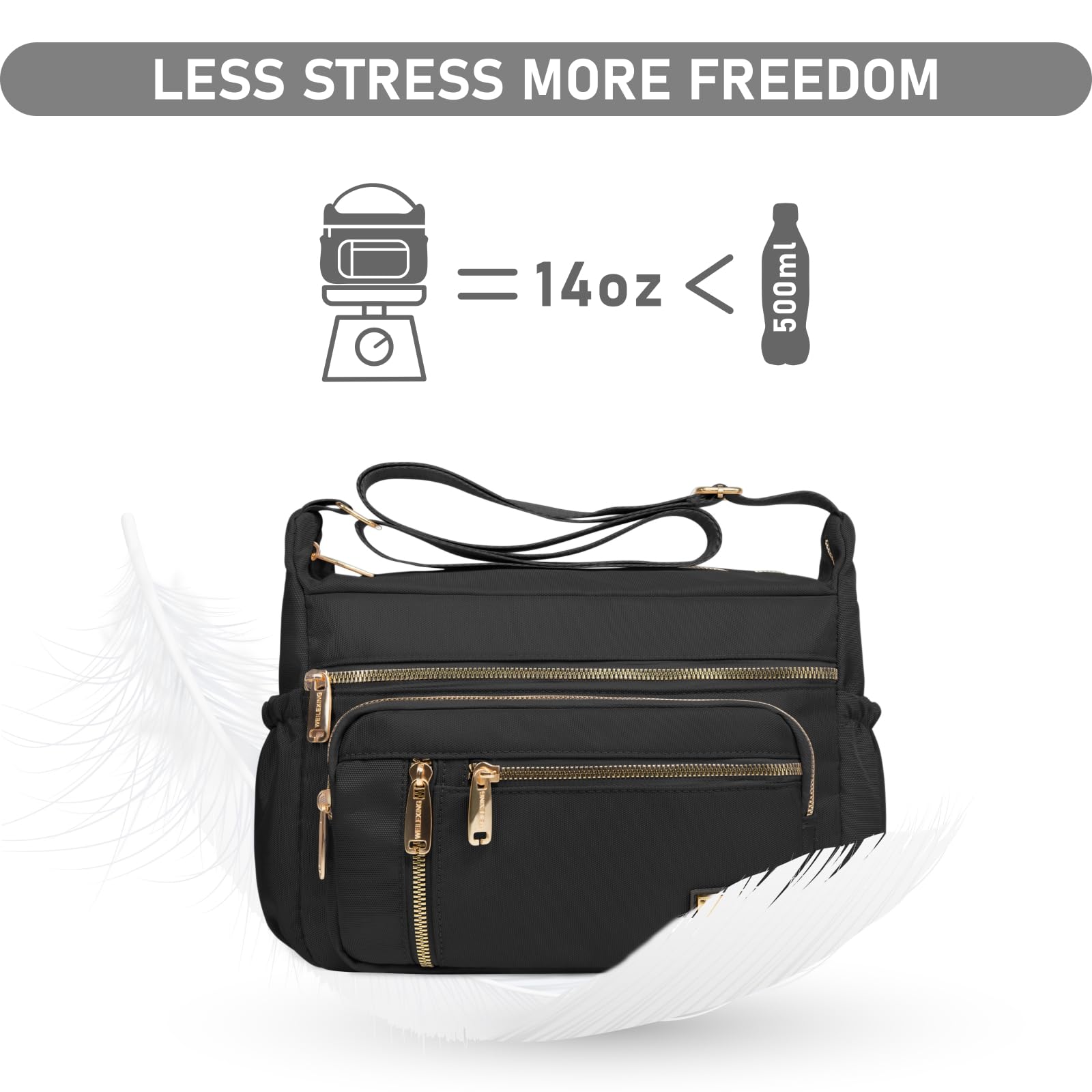 Foto 4 | Bandolera Npbag Para Mujer, Bandolera De Nailon, Color Negro - Venta Internacional.