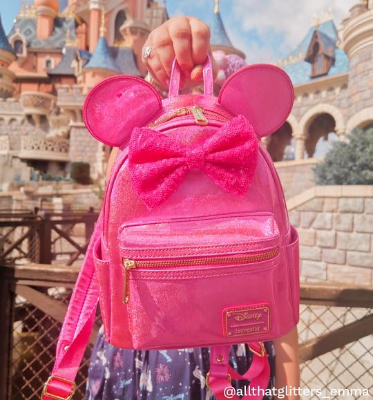 Foto 8 pulgar | Bandolera Loungefly Disney Minnie Mouse Con Purpurina Rosa - Venta Internacional.